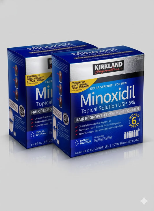Minoxidil 5% Kirkland Original | 2 Caixas Lacradas com 12 Frascos