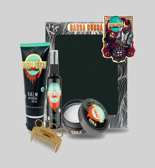 Kit Cinza - Balm, Óleo, Cera e Pente
